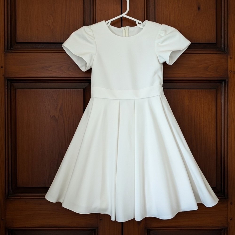 Azazie Princess Ivory A-line Pleated Dress First Communion Flower Girl Formal